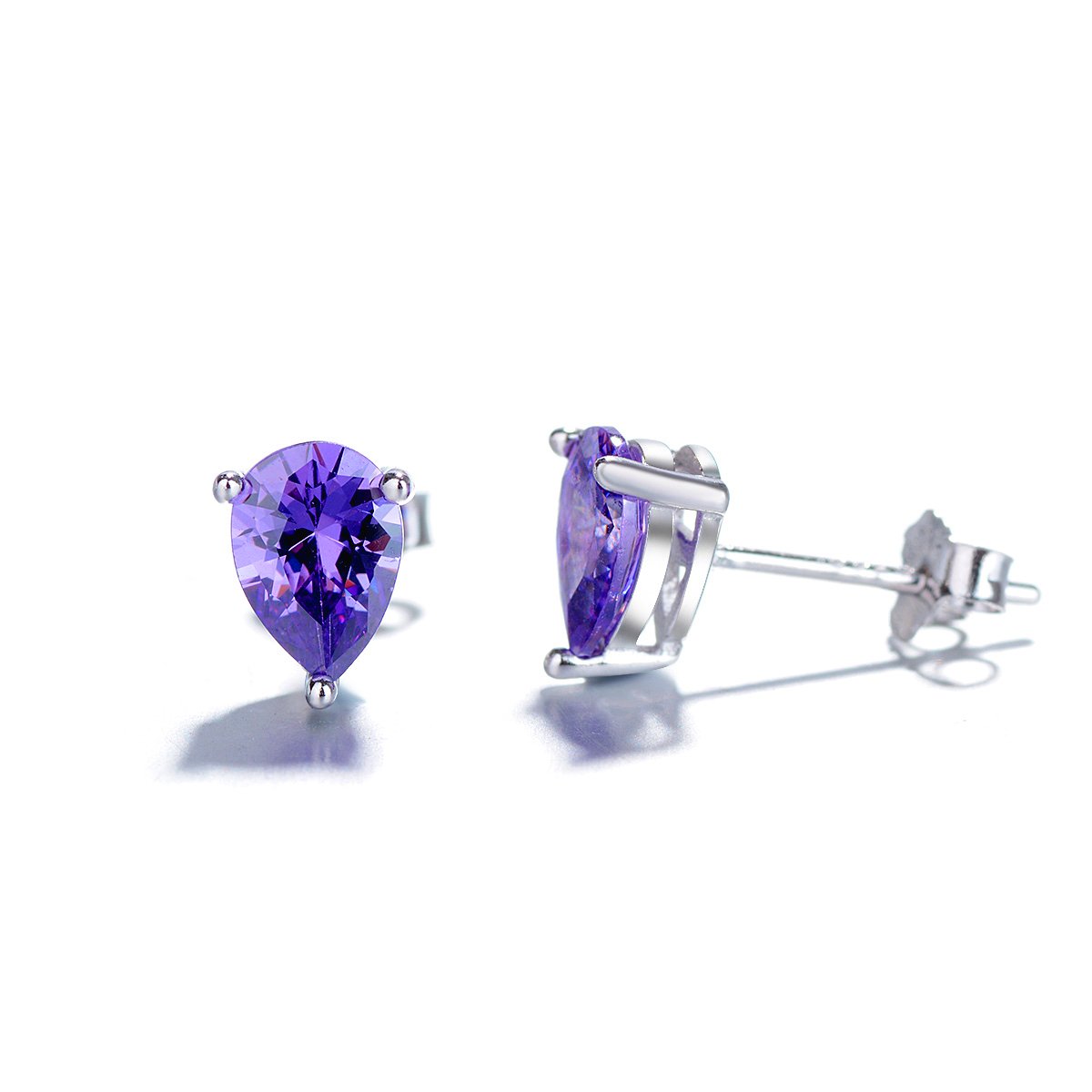 Purple-Tanzanite-Water-Drop-Stud-Earring-in-Sterling-Silver-Earrings