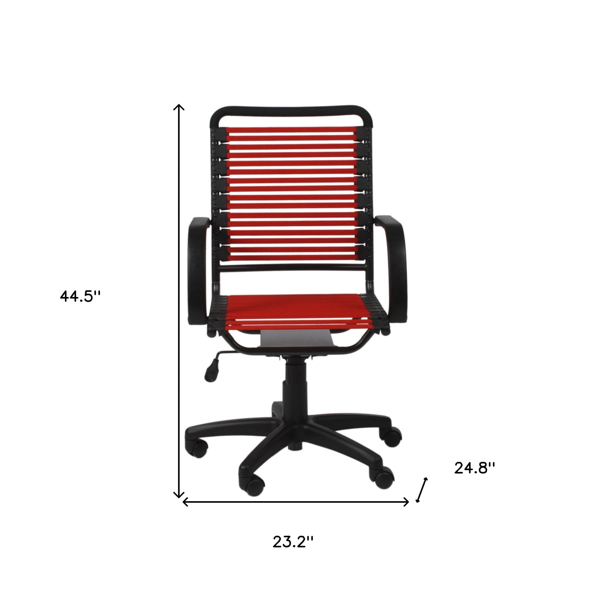 Red Swivel Adjustable Task Chair Bungee Back Steel Frame - Tuesday Morning-Office Chairs