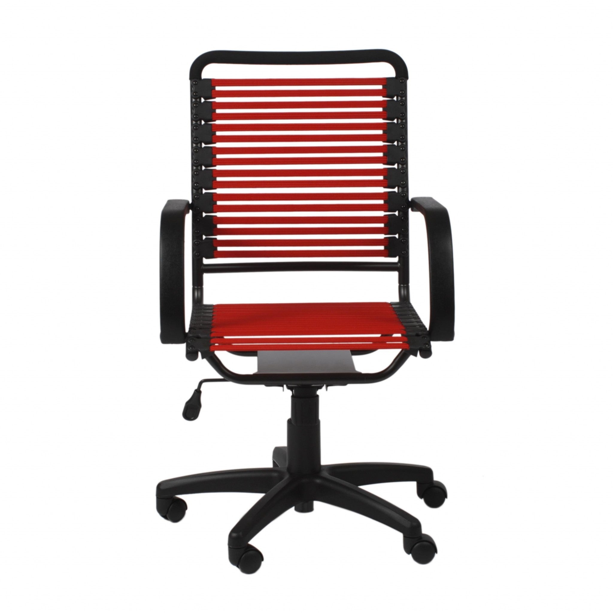 Red-Swivel-Adjustable-Task-Chair-Bungee-Back-Steel-Frame-Office-Chairs