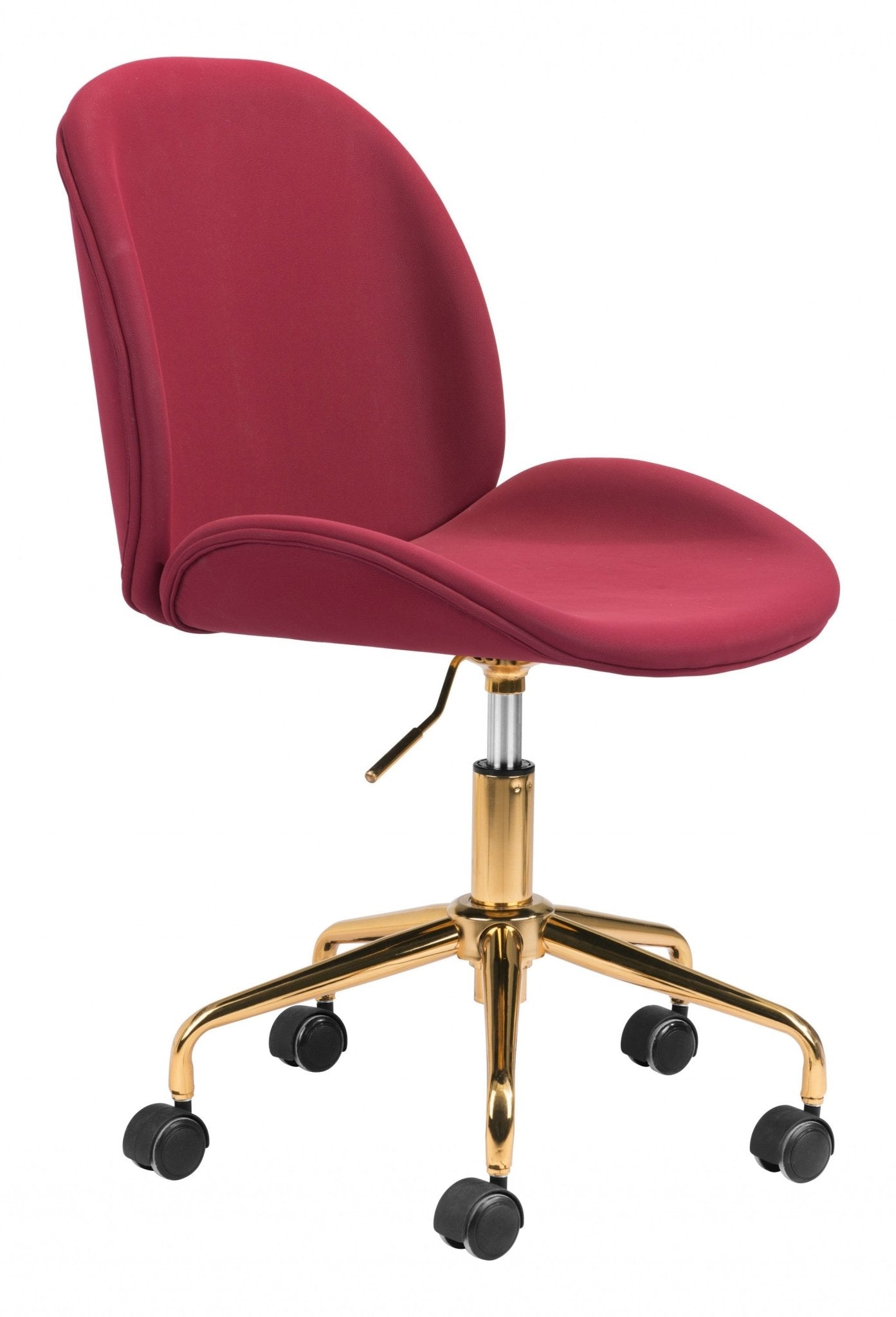Red-Velvet-Seat-Swivel-Adjustable-Task-Chair-Metal-Back-Steel-Frame-Office-Chairs