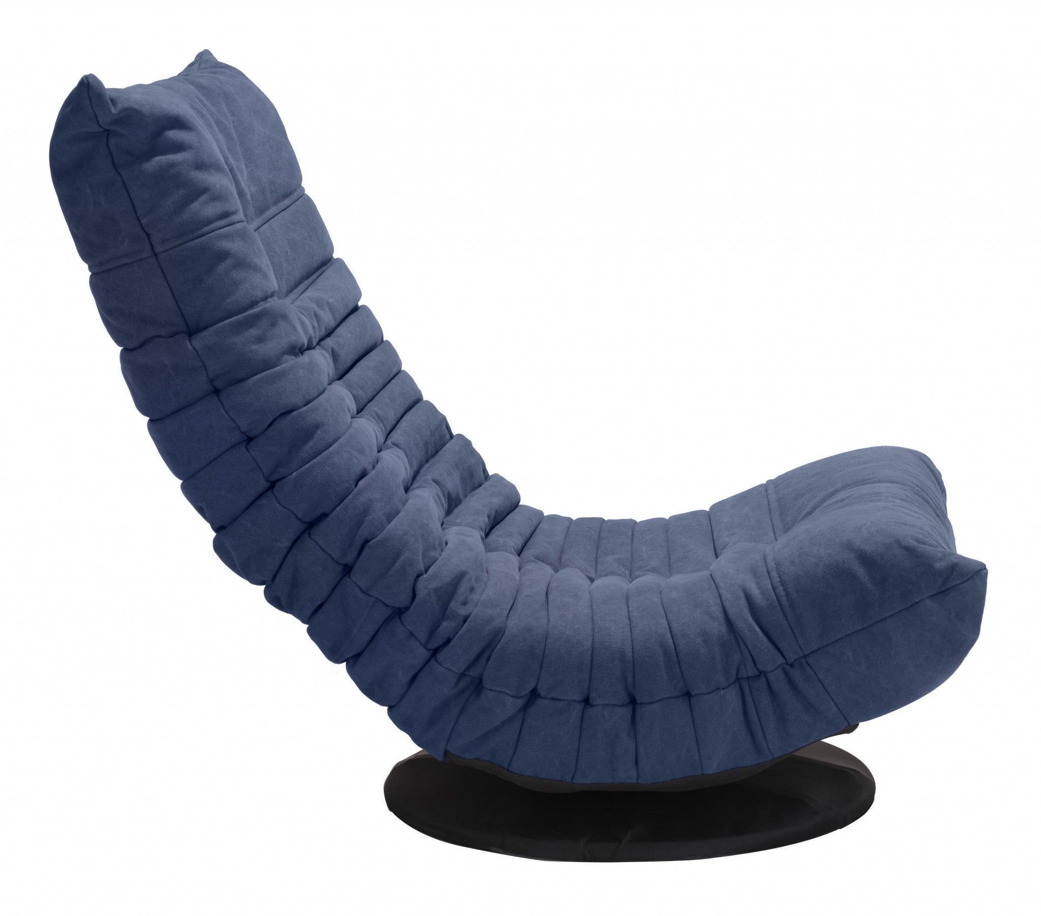Relaxed Low Profile Cobalt Blue Swivel Chair - Tuesday Morning-Floor Chairs