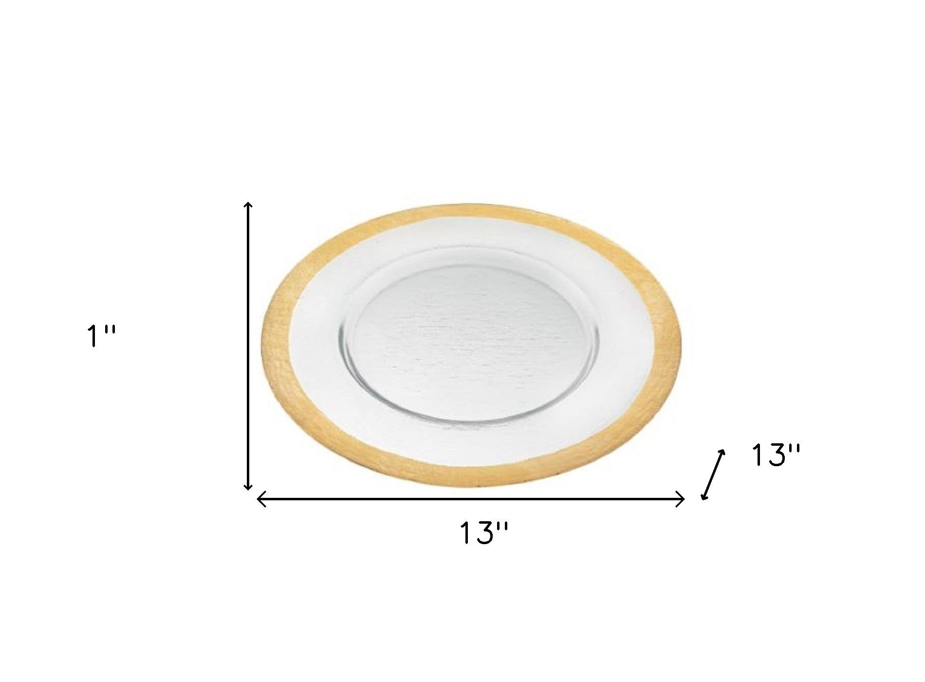 Round Gold Border Glass Charger Plate - Tuesday Morning-Dinnerware