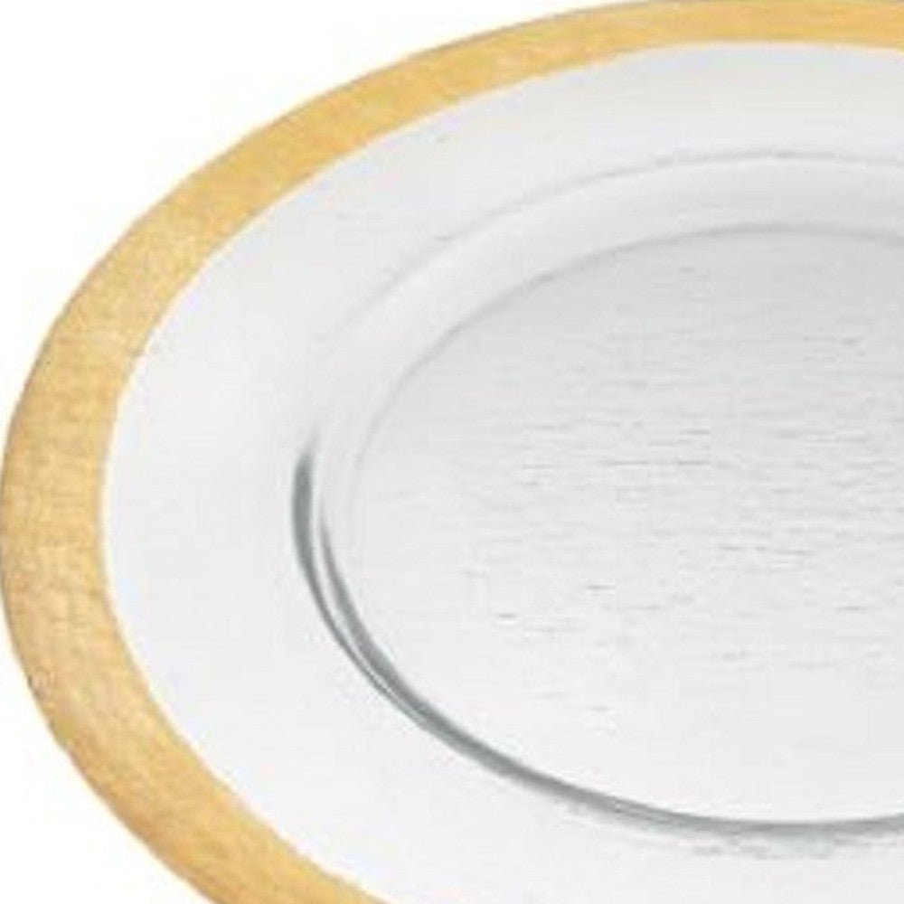 Round Gold Border Glass Charger Plate - Tuesday Morning-Dinnerware