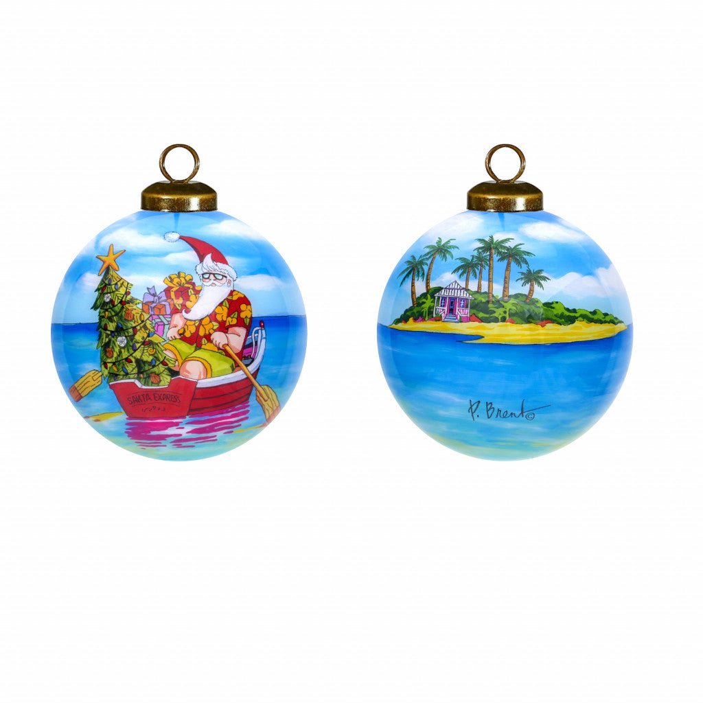 Rowing-Santa-Express-Hand-Painted-Mouth-Blown-Glass-Ornament-Christmas-Ornaments