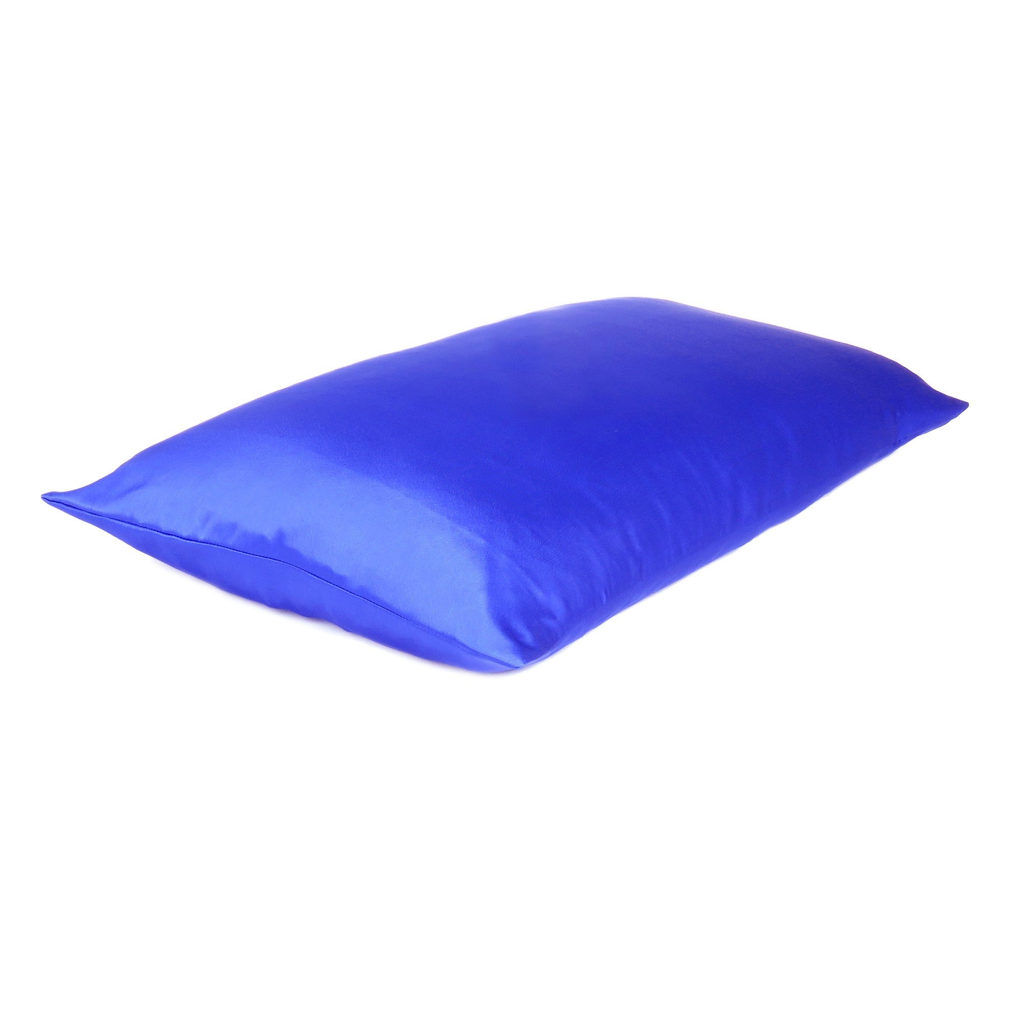 Royal Blue Dreamy Set Of 2 Silky Satin King Pillowcases - Tuesday Morning-Bed Sheets