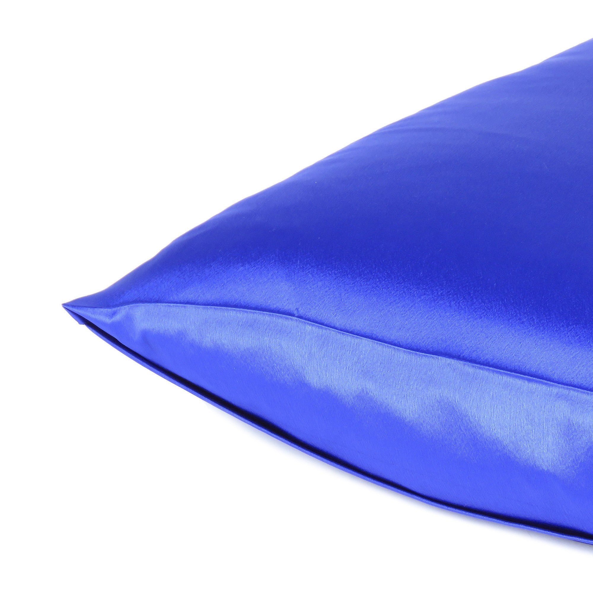 Royal Blue Dreamy Set Of 2 Silky Satin Queen Pillowcases - Tuesday Morning-Bed Sheets