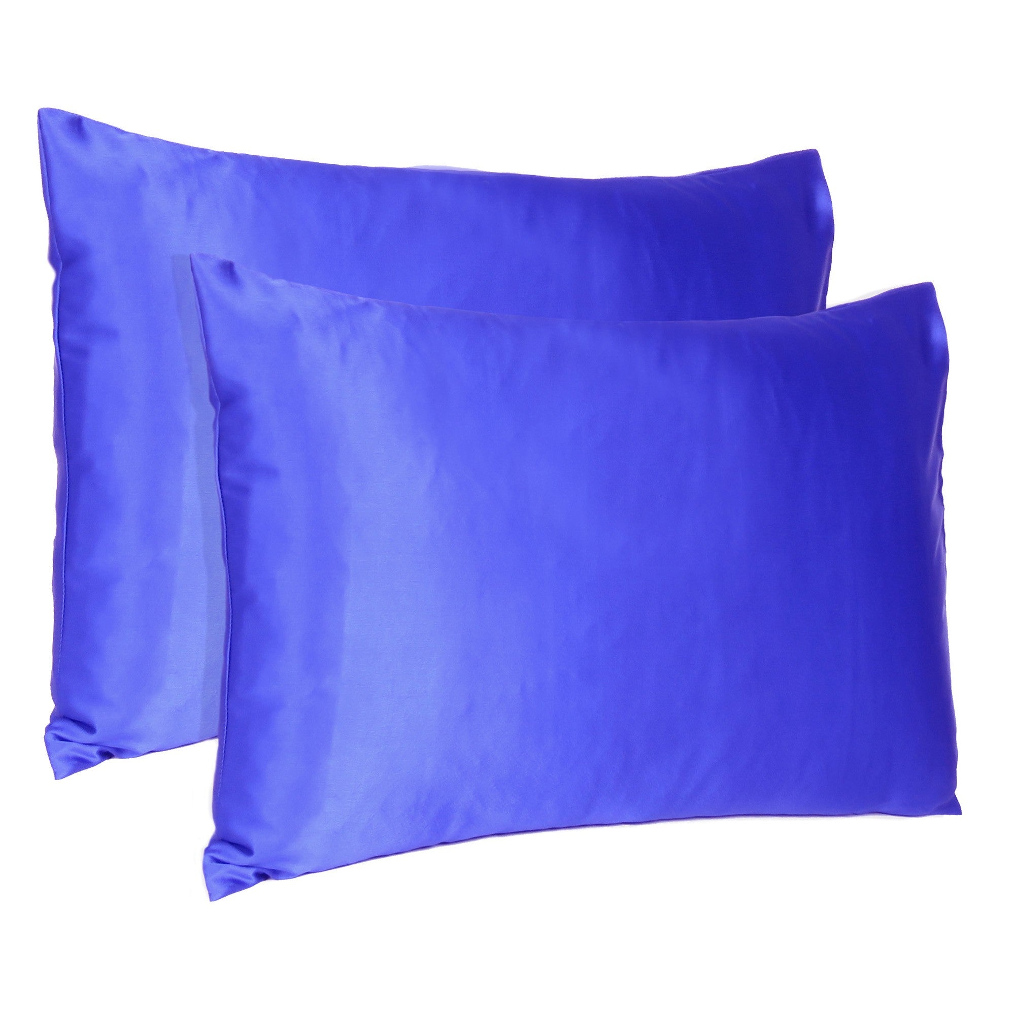 Royal-Blue-Dreamy-Set-Of-2-Silky-Satin-Queen-Pillowcases-Bed-Sheets