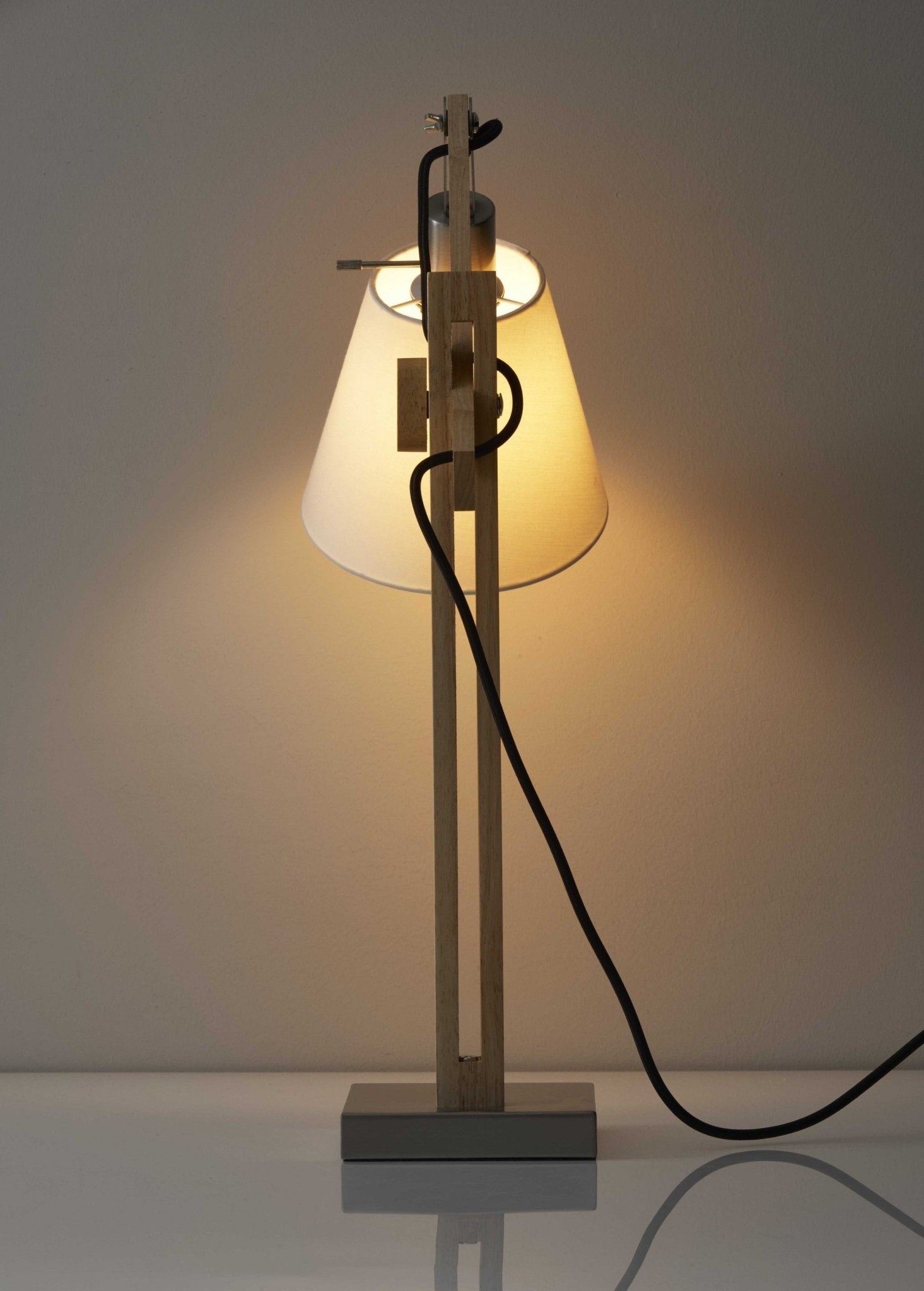 Rustic Hinged Natural Wood Table Lamp - Tuesday Morning-Table Lamps
