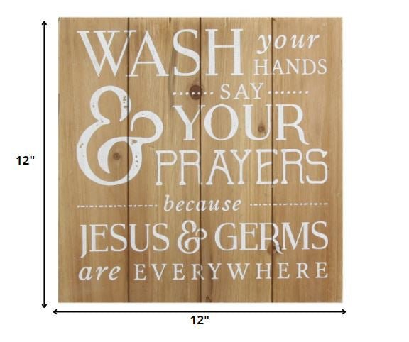 Rustic Wash Your Hands Say Your Prayers Wall Art - Tuesday Morning-Wall Art