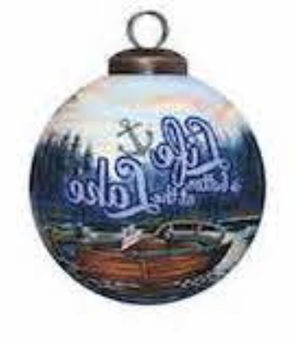 Scenic Life is Better at the Lake Hand Painted Mouth Blown Glass Ornament - Tuesday Morning-Christmas Ornaments