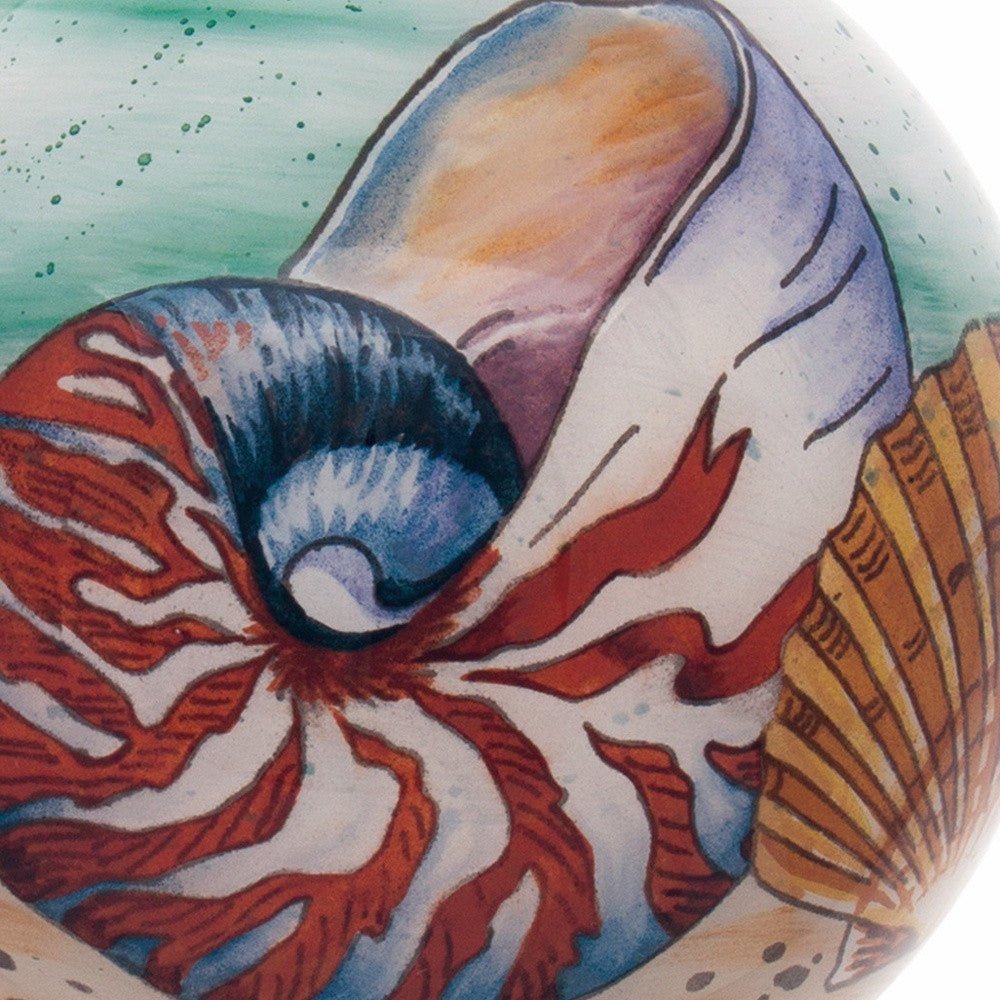 Sea Shell Hand Painted Mouth Blown Glass Ornament - Tuesday Morning-Christmas Ornaments