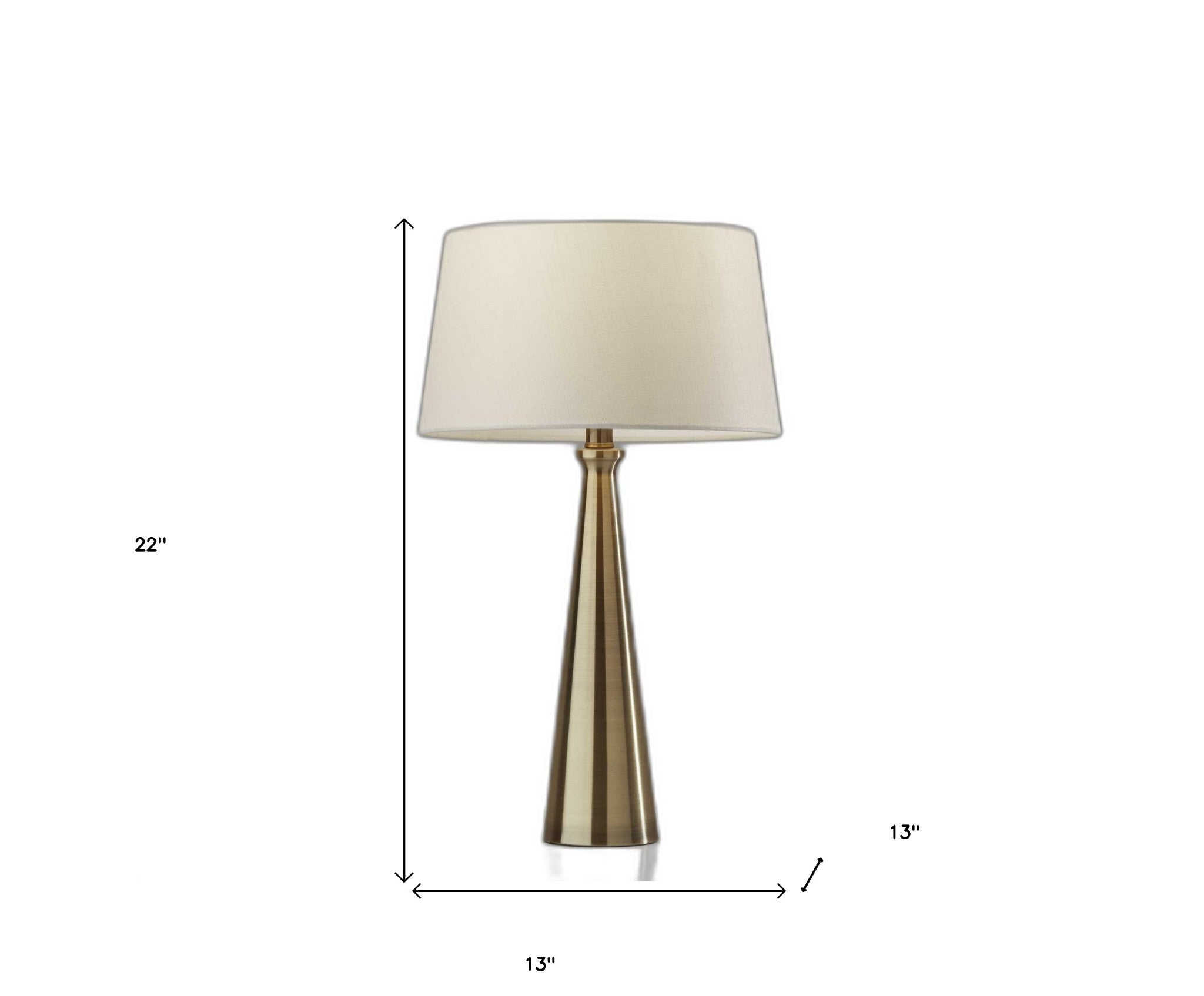Set Of 2 Contemporary Tapered Brass Metal Table Lamps - Tuesday Morning-Table Lamps