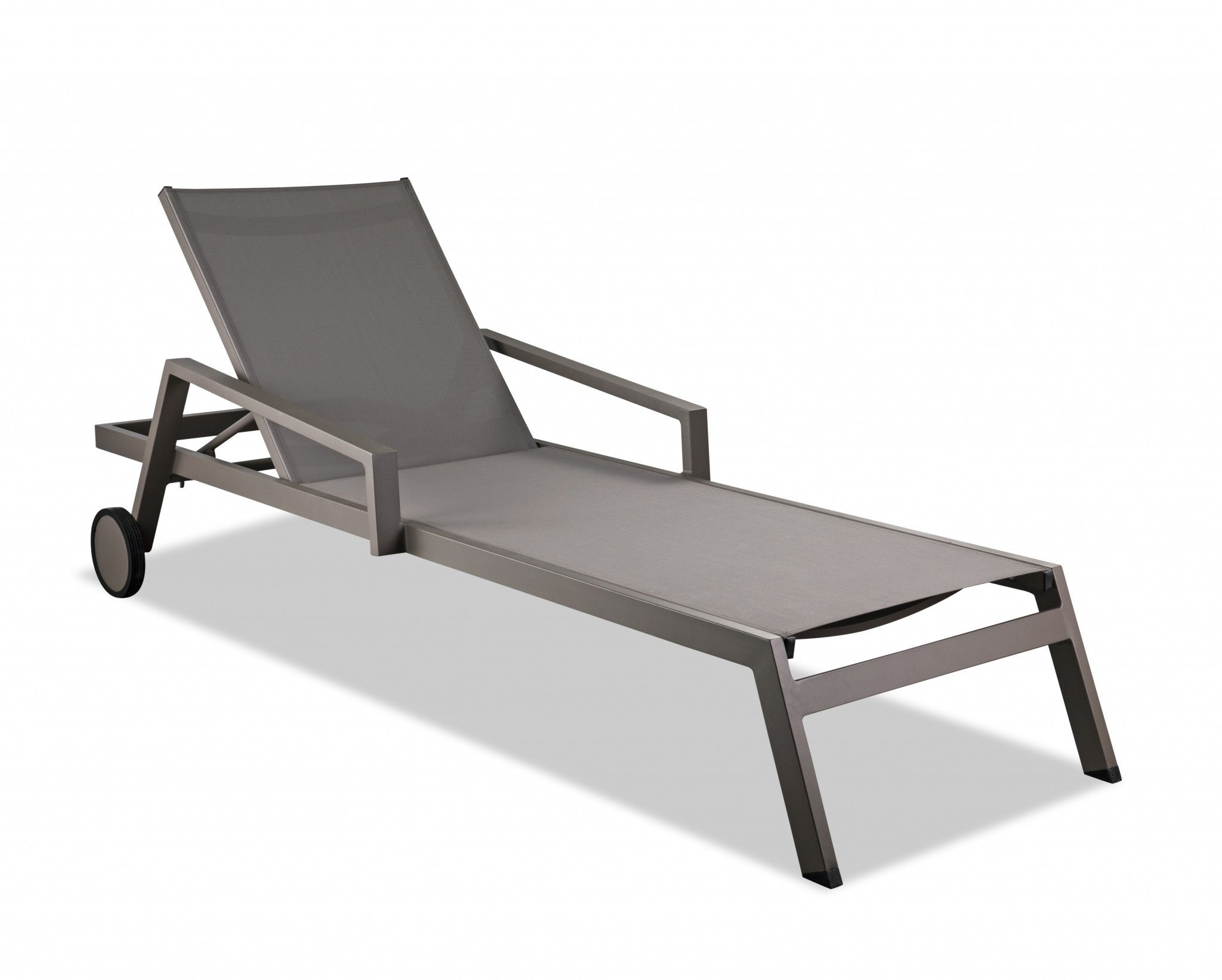 Set Of 2 Taupe Modern Aluminum Chaise Lounges - Tuesday Morning-Outdoor Chairs