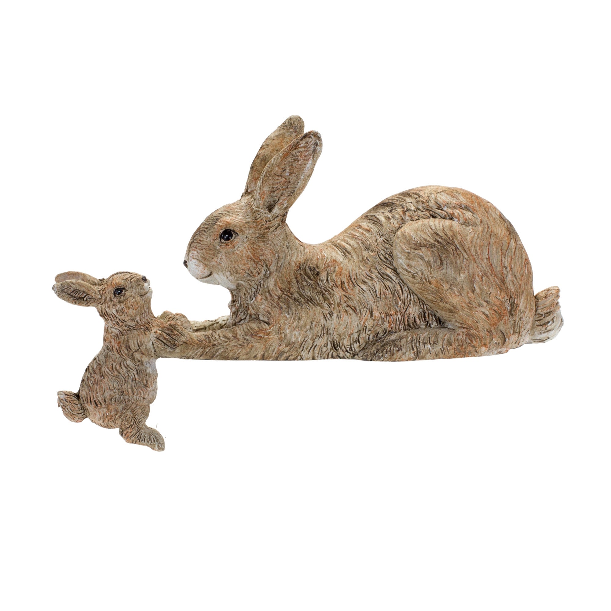 Set Of Two 4" Brown and White Polyresin Rabbit Figurine - Tuesday Morning-Sculptures
