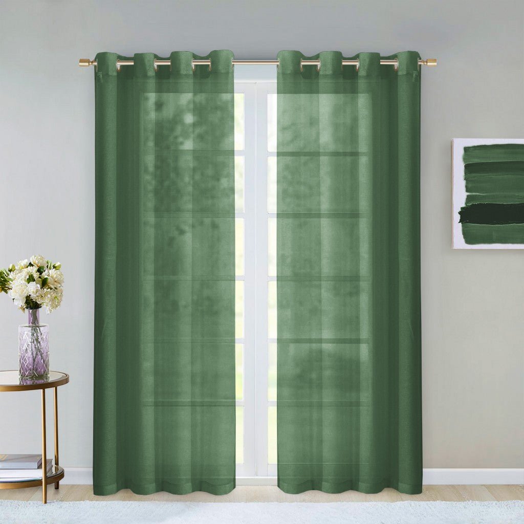 Set of Two 84" Sage Solid Modern Window Panels - Tuesday Morning-Curtains and Drapes