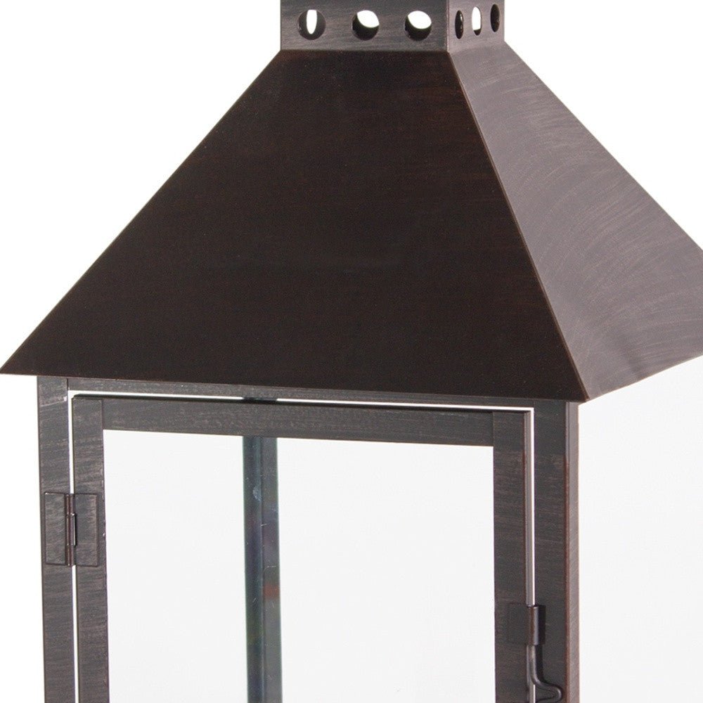 Set Of Two Black Flameless Floor Lantern Candle Holder - Tuesday Morning-Candle Holders