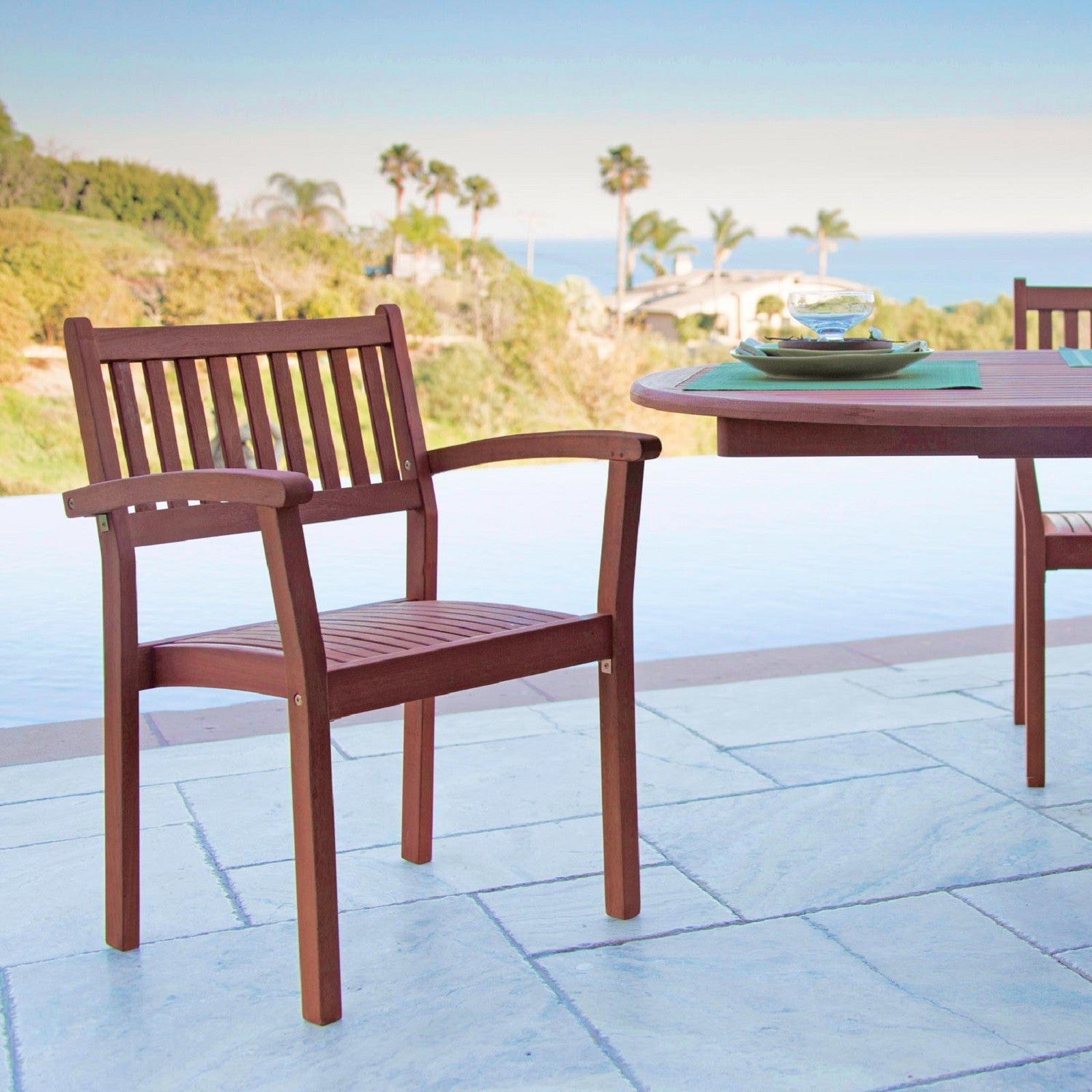 Set Of Two Brown Stacking Armchairs - Tuesday Morning-Outdoor Chairs
