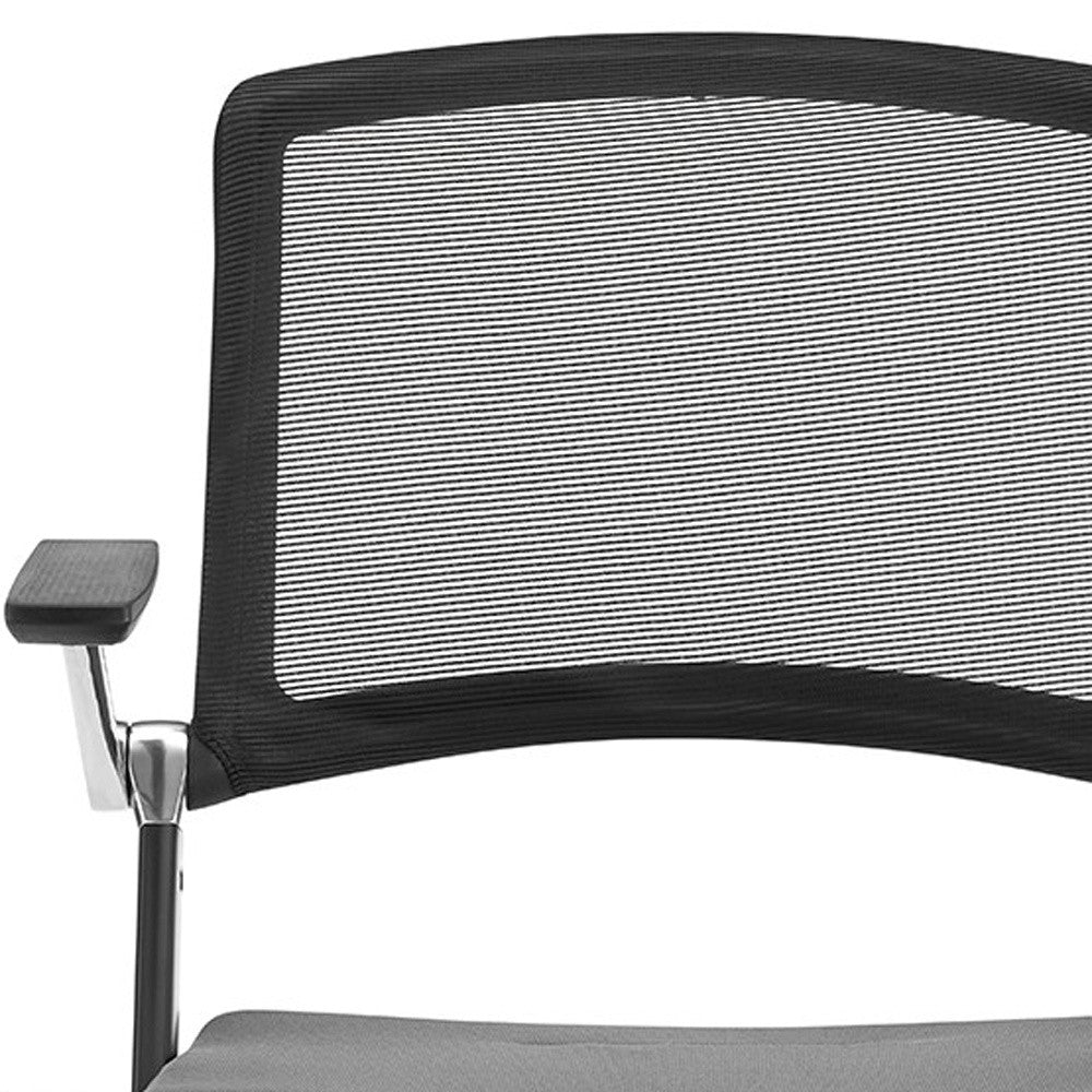 Set Of Two Gray Polyester Blend Seat Swivel Task Chair Mesh Back Steel Frame - Tuesday Morning-Office Chairs