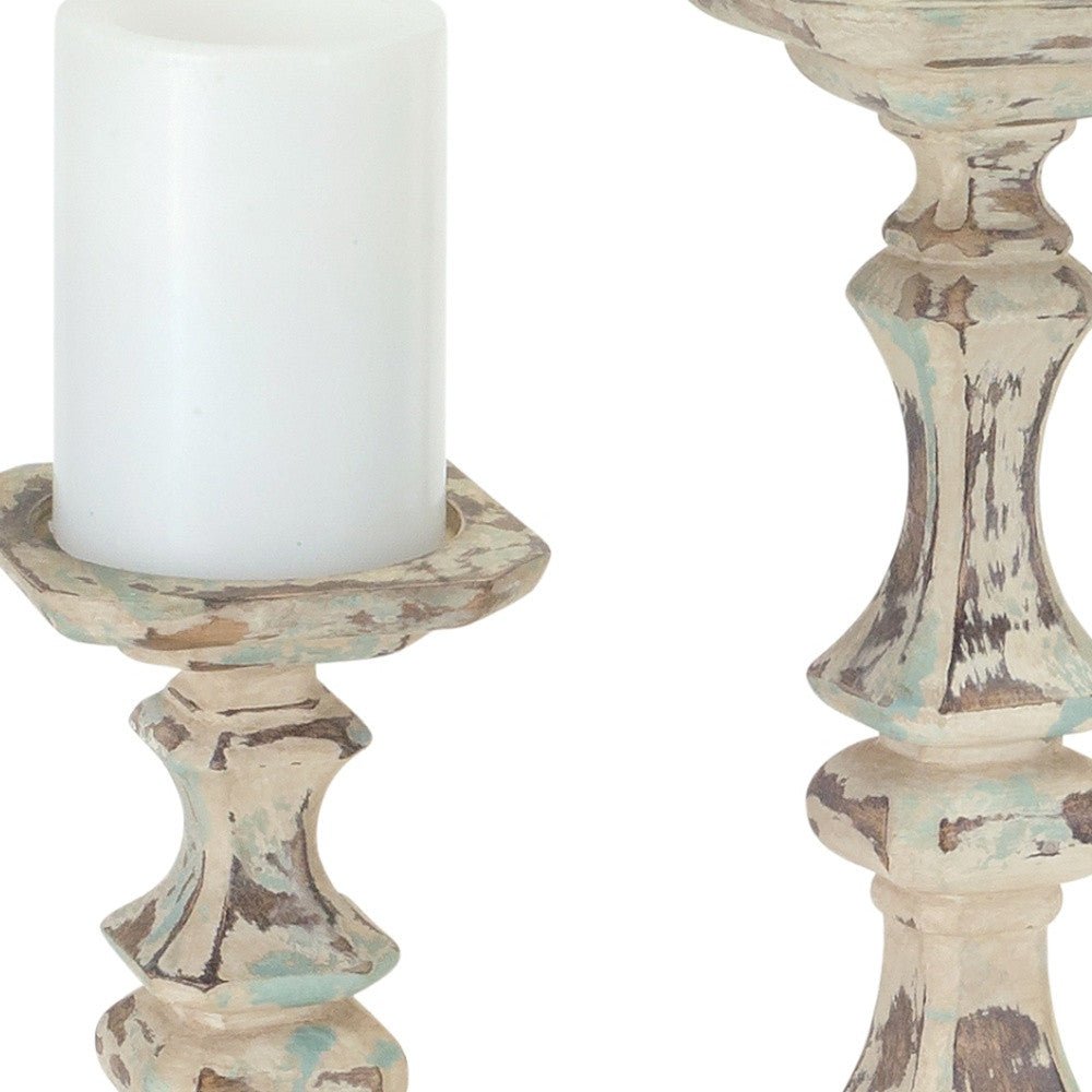 Set Of Two White Flameless Tabletop - Tuesday Morning-Candle Holders