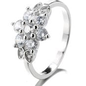 Silver-Tone-Flower-Ring-With-Crystals-From-Swarovski-Rings