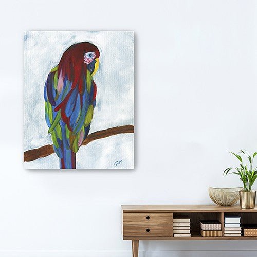 Small Bright and Tropical Parrot Canvas Wall Art - Tuesday Morning-Wall Art
