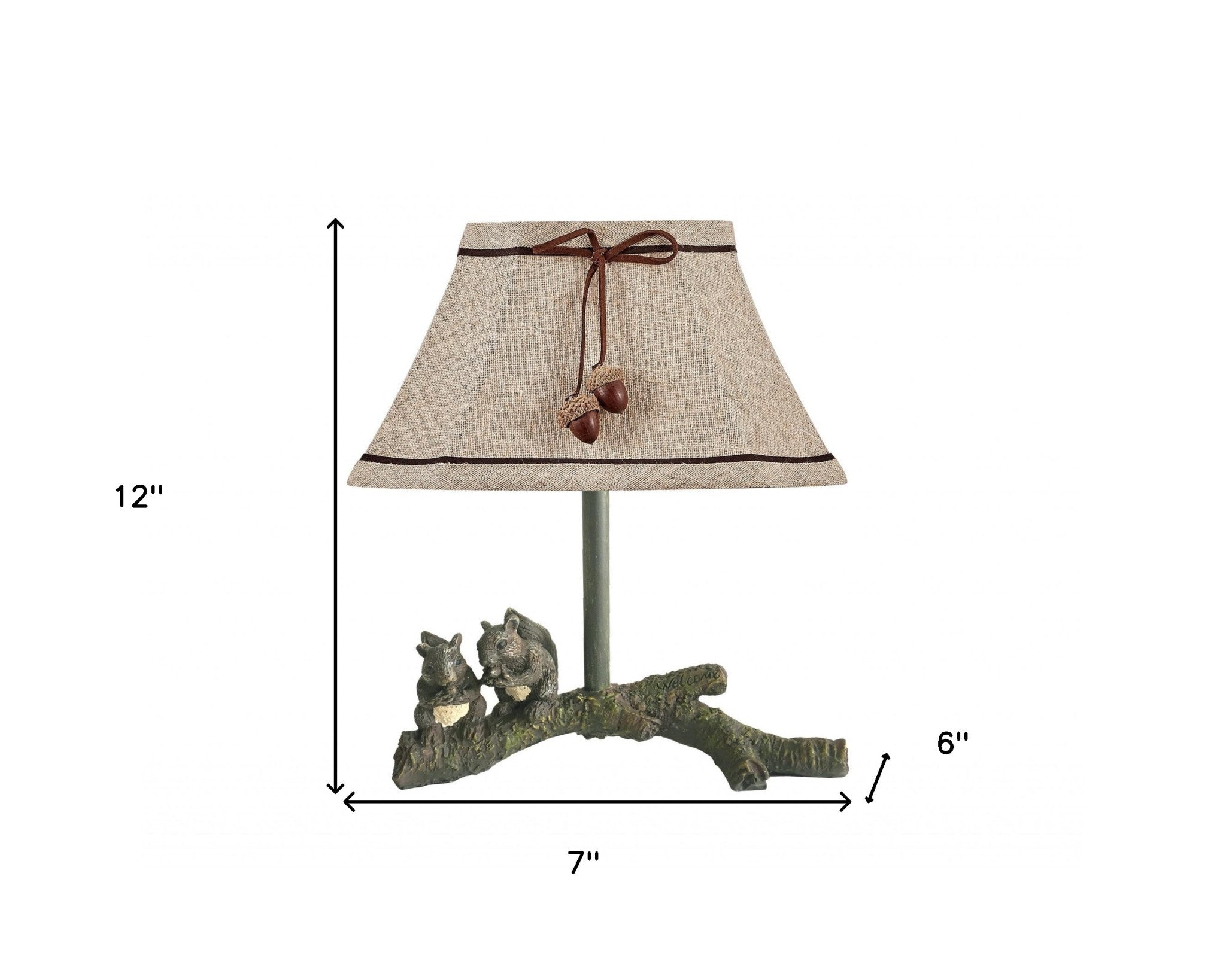 Squirrel Buddies Accent Lamp With Natural Shade - Tuesday Morning-Table Lamps