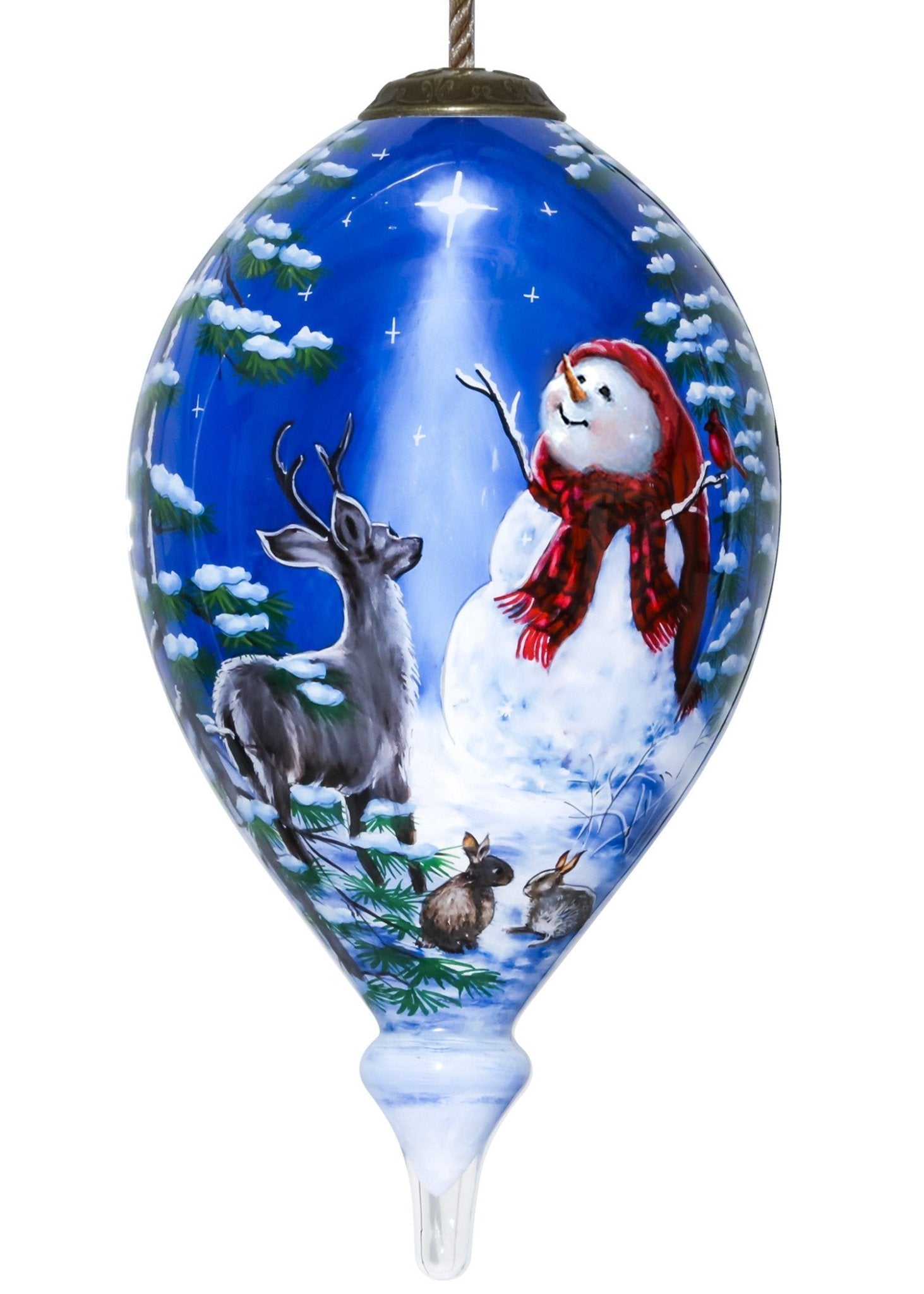 Starry-Heaven-and-Snowman-Hand-Painted-Mouth-Blown-Glass-Ornament-Christmas-Ornaments
