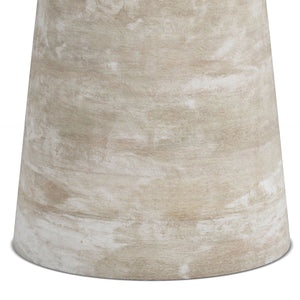 Handcrafted Mango Wood Accent Table with Sculptural Design - Multiple Colors