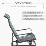 Outsunny outdoor glider chair, gliders for outside patio with smooth rocking mechanism and lightweight construction for backyard, gray