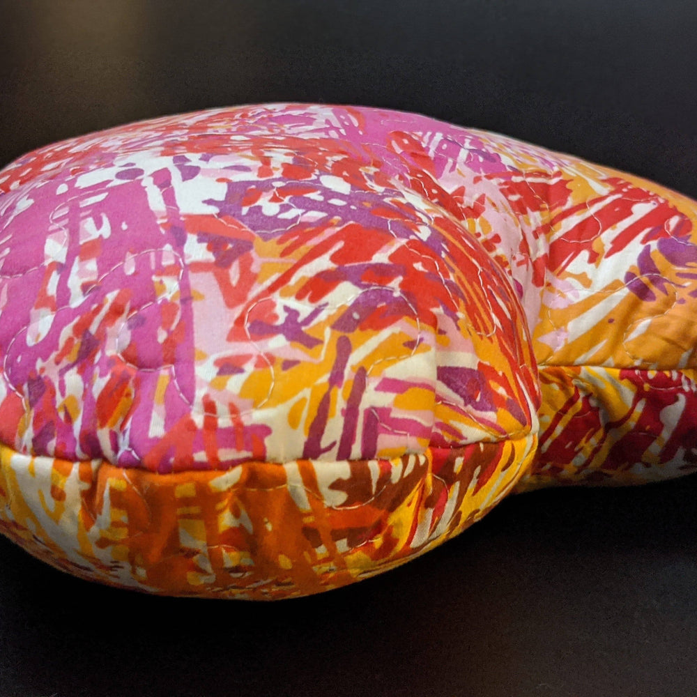 DaDa Bedding Hand-Made Sewn Marble Painted Heart Shaped Reversible Colorful Throw Pillow - 16” x 14”