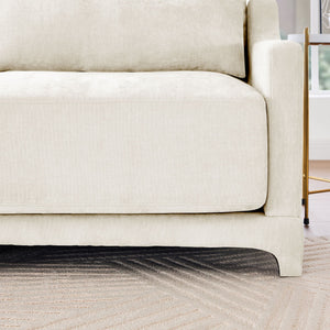Stylish Sofa With Ottoman And Lumbar Pillows, Ergonomic Design