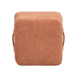 Oliver 16' Tapered Square Upholstered Ottoman - Spice Orange Fleeced Teddy