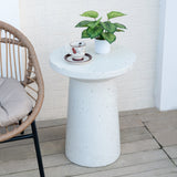 Outdoor 24' H MGO Terrazzo Side Table, White