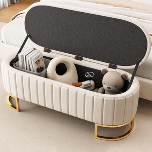 Elegant Upholstered Velvet Storage Ottoman