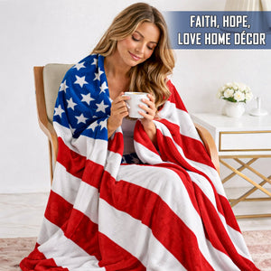 July 4th Stars & Stripes American Flag Ultra Lush Oversized Throw Blanket (50" x 70")