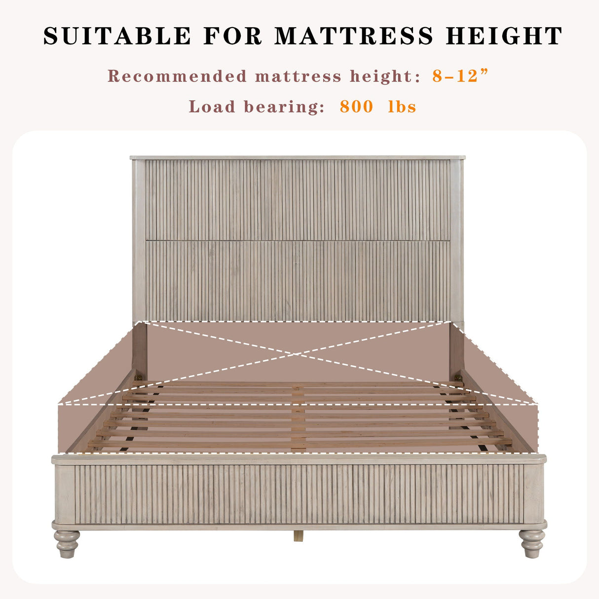 Platform Bed Frame With Tall Headboard
