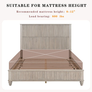 Platform Bed Frame With Tall Headboard