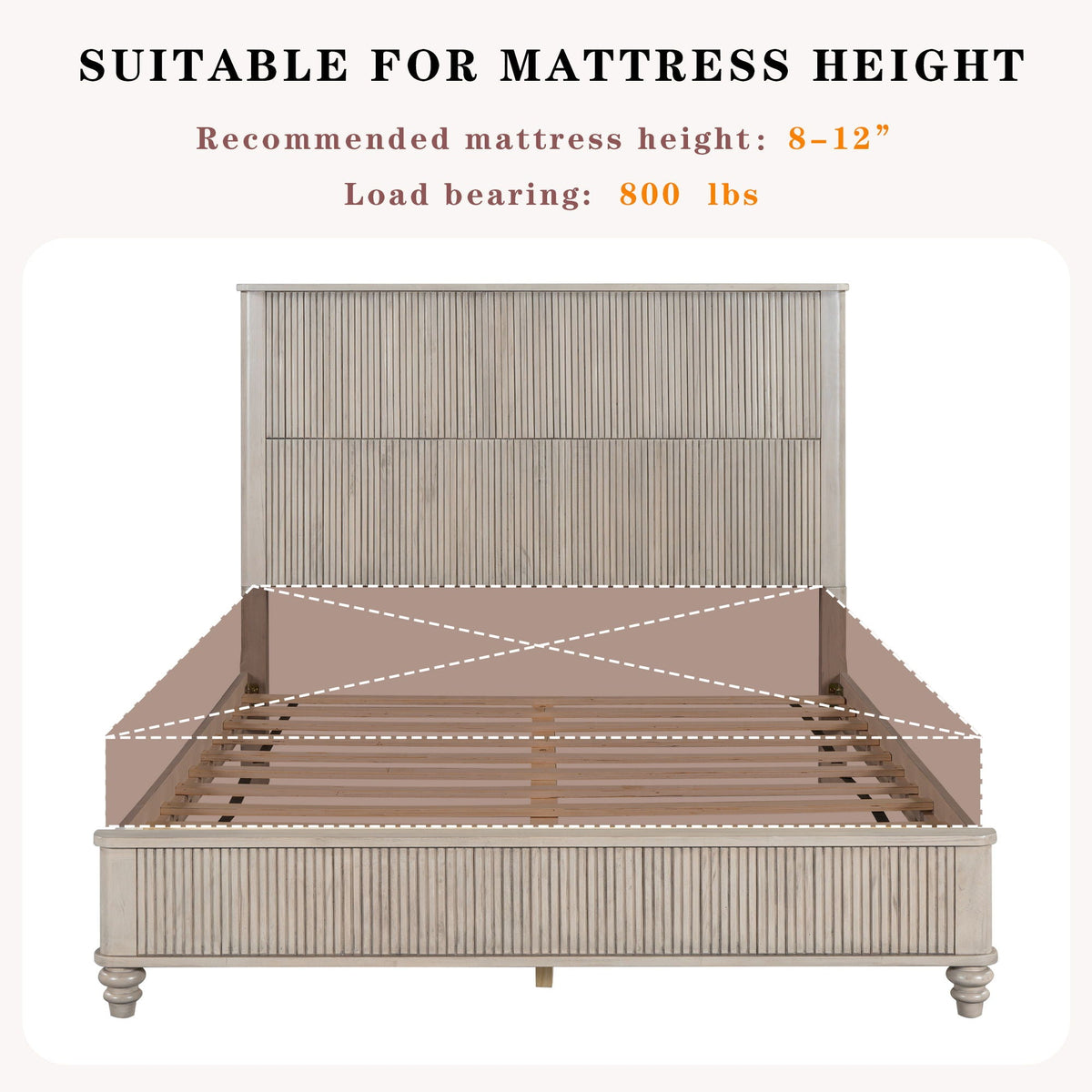 Platform Bed Frame With Tall Headboard