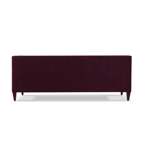 Jack 84" Modern Tuxedo Tufted Sofa, Burgundy Velvet