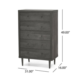 Nystrom - Mid Century Modern 5 Drawer Dresse