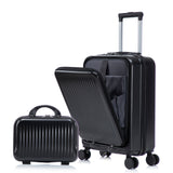 14'/20' 2-Piece ABS Spinner Wheel Luggage Set with Combination Lock and Cosmetic Case
