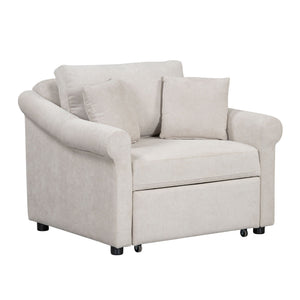 Convertible Sleeper Chair With Adjustable Backrest, 3 In 1 Lounger Chair Turns Into Bed, Single Bed For Living Room