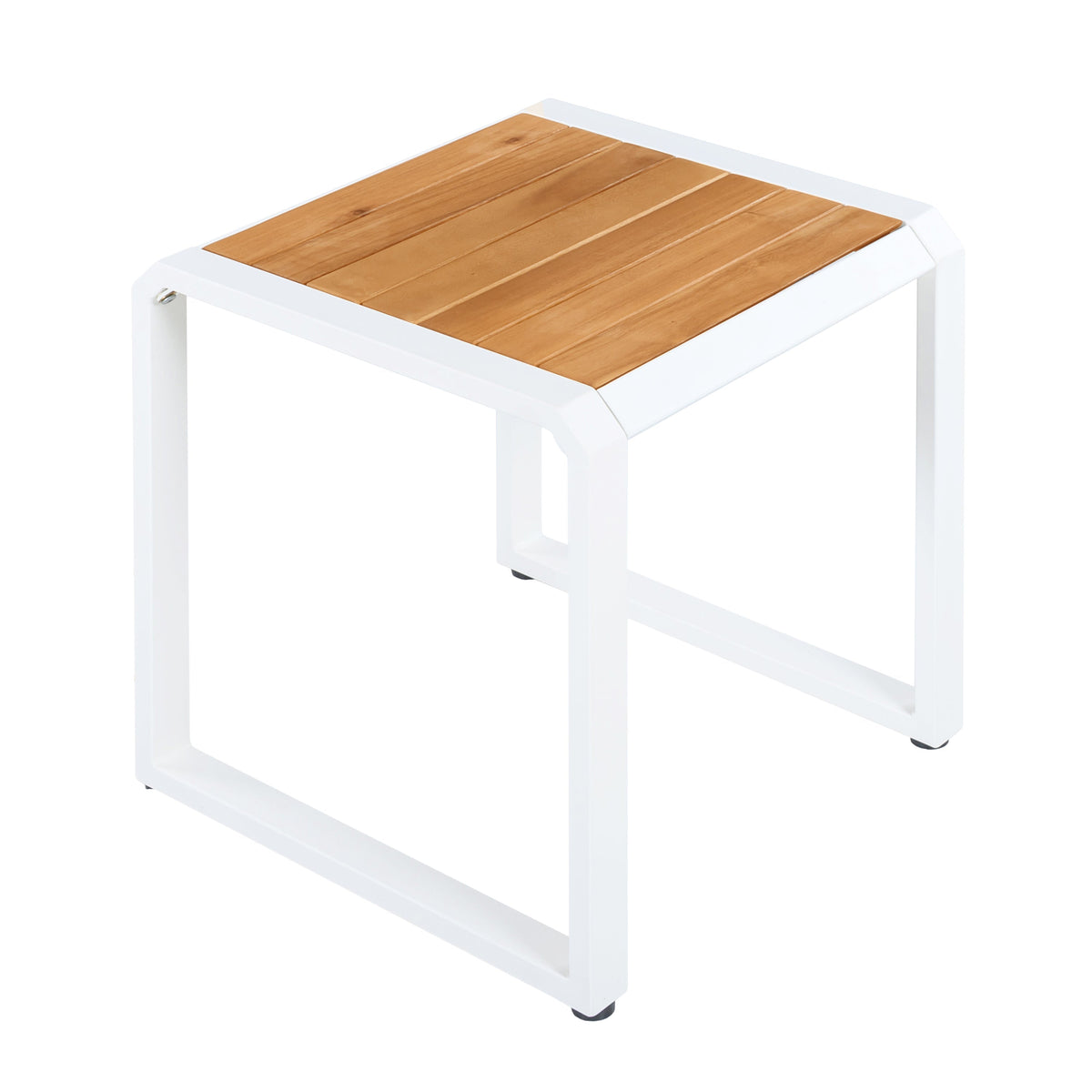 Outdoor Side Table with Teak Wood Top