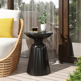 Outdoor metal end table -large