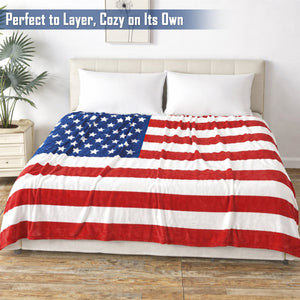 July 4th Stars & Stripes American Flag Ultra Lush Oversized Throw Blanket (50" x 70")