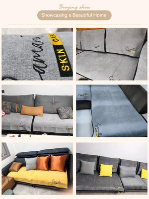 Non-Slip Cat Scratch Furniture Cover for Leather Sofas, Chenille Sofa Towels Covers II