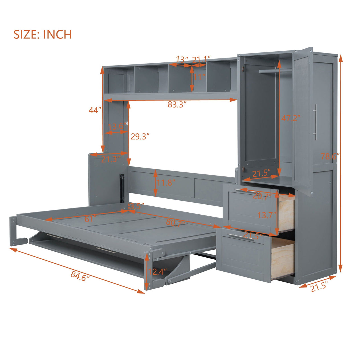 Murphy Wall Bed With Closet And Drawers