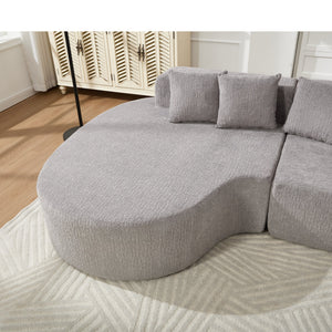 110.2" * 62" Boneless Sectional Curved Sofa with 5 Pillows