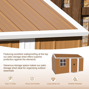 12x8 FT Heavy-Duty Metal Storage Shed
