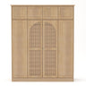 8 Door Armoire Wardrobe with Adjustable Shelves and Hanging Rod - Light Brown or White